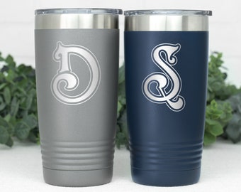 Boyfriend Gift, Engraved Tumbler, Gift for Guys, Custom Travel Mug, Personalized Wine Tumbler, Coffee Tumbler, Initial Monogrammed Tumbler