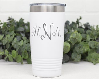 Personalized Travel Tumbler, Engraved Coffee Mug, Gift for Mom, Stainless Steel Tumbler, Christmas Gift For Friends, Monogram Gift for Her