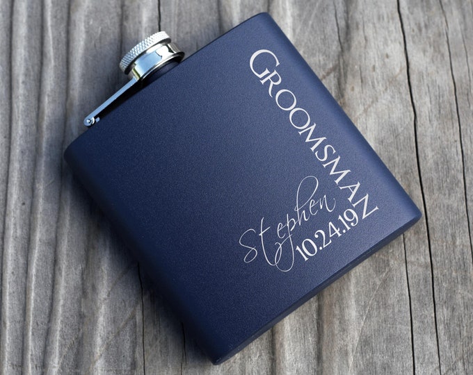 Custom Flask, Personalized Flask, Flask for Men, Engraved Flask, Stainless Steel Flask, Groomsman Gifts Flask, Wedding Flask, Bachelor Gift