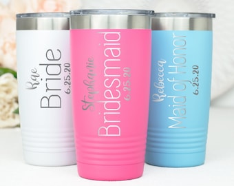 Bridesmaid Tumbler, Personalized Tumbler, Bridesmaid Cups, Bridesmaid Gifts, Matron of Honor Gift, Maid of Honor Mug, Aunt of the Bride