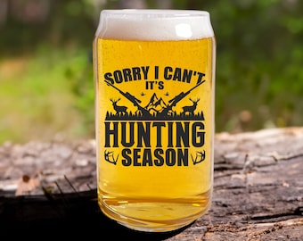 Gifts for Dad, Glassware for Hunters, Hunting Giftware, Outdoors Beer Glass, Unique Hunting Glassware, Gift for Him, Hunting Beer Can