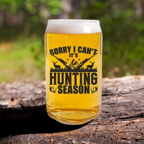 Gifts for Dad, Glassware for Hunters, Hunting Giftware, Outdoors Beer Glass, Unique Hunting Glassware, Gift for Him, Hunting Beer Can