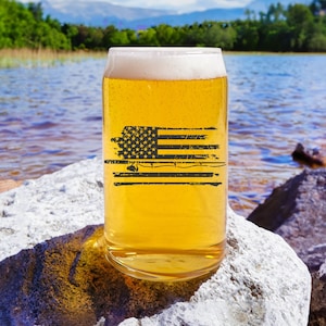 Fishing Beer Glass, Gift for Fisherman, Unique Fishing Gift, Grandpa Fishing Gift for Retirement, Gift for Dad, Birthday Gift for Husband