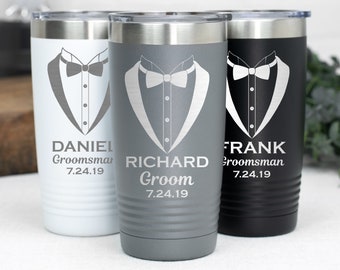 Wedding Party Tumblers, Bachelor Party Favors, Groomsman Tumbler, Usher, Father of the Bride, Father of the Groom, Custom Engraved Tumbler