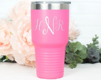 Monogram Tumbler 30oz, Wine Tumbler Personalized Monogram, Coffee Tumbler, Monogram Gift for Her, Monogram Wine Tumbler, Monogram Girlfriend