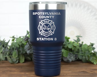 Personalized Firefighter Tumbler, Custom Fire Department Gift, Volunteer Firefighter, First Responder Gift, Fireman, Firemen Birthday Gift
