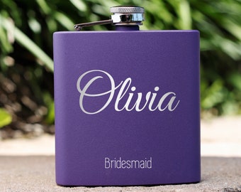 Flask for Women, Bridesmaid Gift, Custom Flask, Maid of Honor, Personalized Flask, Engraved Flask, Groomsmen Flask, Gift for Women, Flask