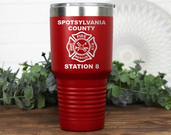 Firefighter Tumbler, EMT Gift, Firefighter Gift, Maltese Cross, Fire Fighter, Fire Department, Gift for Dad, Fireman, Volunteer Fire Man