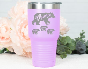 Mama Bear Tumbler Personalized, Mama Bear Travel Mug, Mama Bear Gift for Mother's Day, Mama Bear Cubs, Mama Gifts, Gift for Mama, Grandma