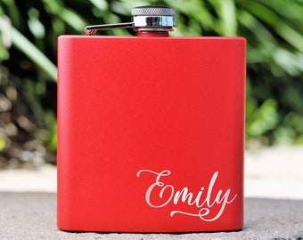 Flask for Women, Bridesmaid Gift, Custom Flask, Maid of Honor, Personalized Flask, Engraved Flask, Groomsmen Flask, Gift for Women, Flask