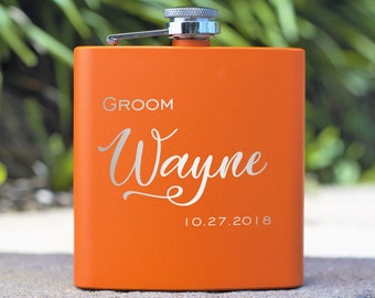 Custom Hip Flask, Personalized Flask, Flask for Men, Engraved Flask, Stainless Steel Flask, Groomsman Gifts Flask, Wedding Flask, Bachelor