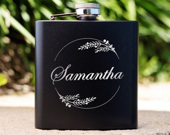 Bridesmaid Gift, Flask for Women, Custom Flask, Maid of Honor, Personalized Flask, Engraved Flask, Groomsmen Flask, Gift for Women, Flask