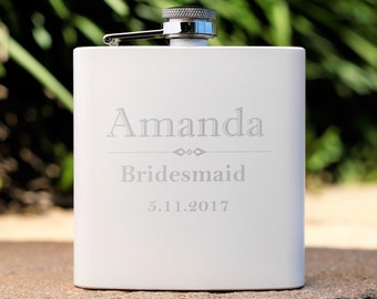 Bridesmaid Proposal, Bachelorette Party Favor, Maid of Honor, Bridesmaid Gifts, Bridal Party Flask, Wedding Party Gifts, Gift for Her, Flask