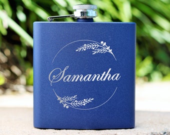 Bridesmaid Gift, Flask for Women, Custom Flask, Maid of Honor, Personalized Flask, Engraved Flask, Groomsmen Flask, Gift for Women, Flask
