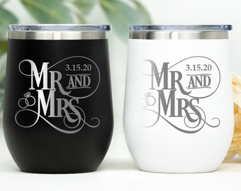 Engagement Gifts For Couple, Just Married Gift, Mr and Mrs Gift, Bride and Groom Cups, Bride and Groom, Bride Tumbler, Matching Wedding Mugs