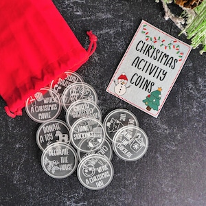 Christmas Activity Tokens, Christmas Advent Calendar, Christmas Tokens, Christmas Game, Stocking Stuffer, Fun Ideas for Kids, New Traditions