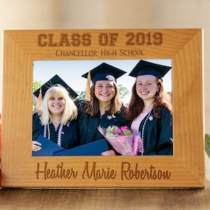 Graduation Gift, Custom Graduation Gift, Personalized Red Alder Frame, 5x7 Picture Frame, 4x6 Frame, College Graduation, Graduation Gift