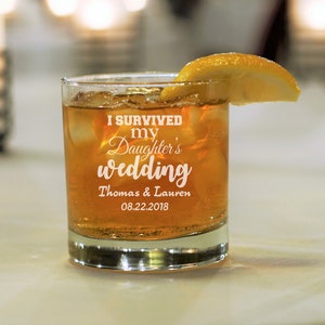 I Survived My Daughter's Wedding Whiskey Glass, Gift for Parent, Gift ...