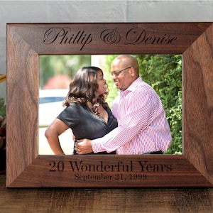 20th Anniversary, Picture Frame, Custom Picture Frame, Personalized Photo Frame, 5x7 Picture Frame, 4x6 Frame, 8x10 Photo Frame, Couple Gift