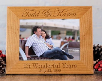 25th Anniversary Gift, Engraved Frame, 25th Anniversary Gifts for Men, Anniversary Gift for Parents, Anniversary Gifts, 25 Year Anniversary