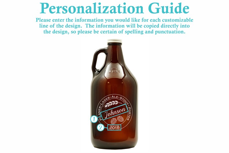 Personalized Beer Growler, Engraved Growler, Custom Beer Gifts, Beer Growler, Growler, Gifts for Dad, 64oz Growler, Beer Lover Gift, Beer image 2