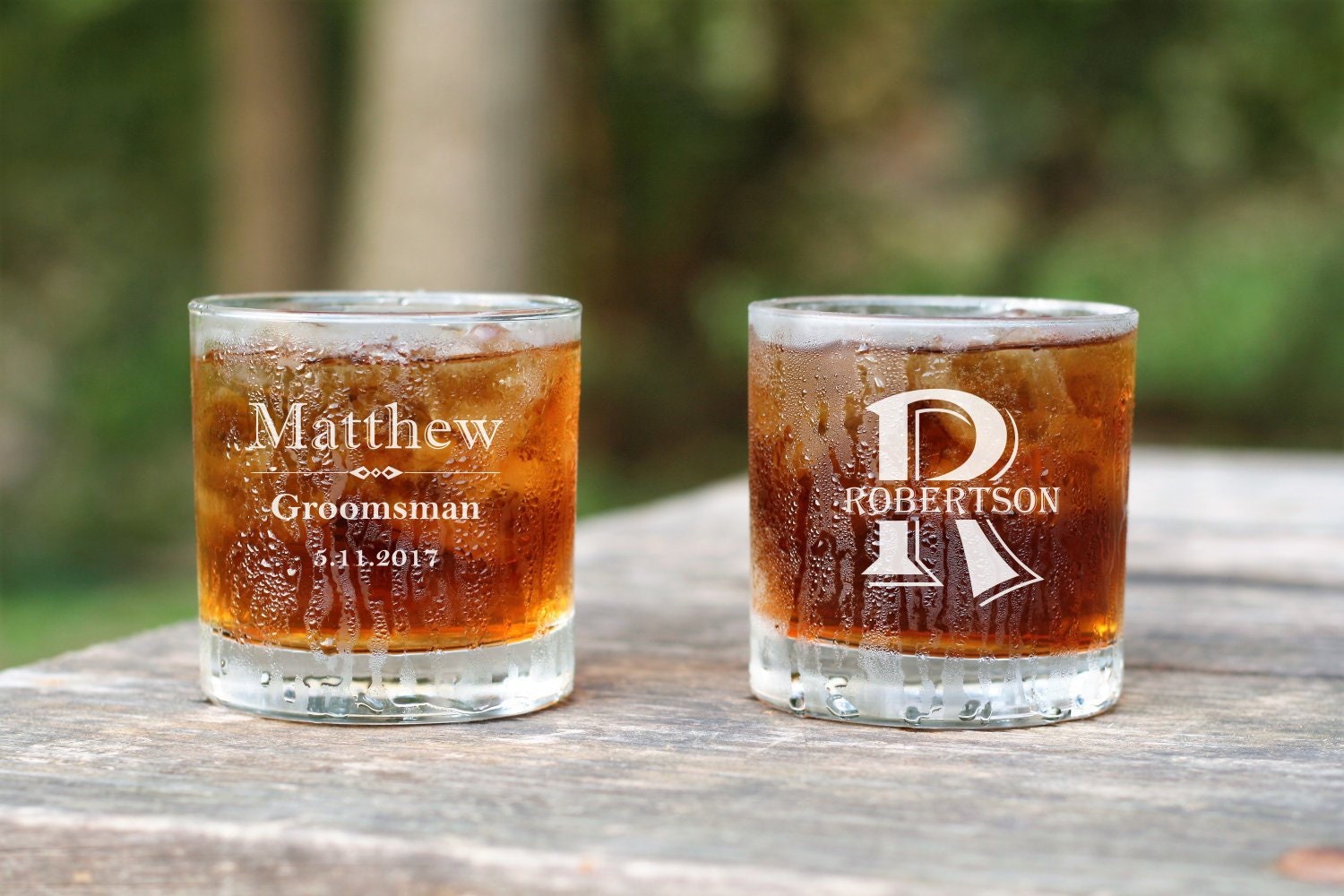 2 Whiskey Rocks Glass Engraved Personal Whisky Glasses Etsy