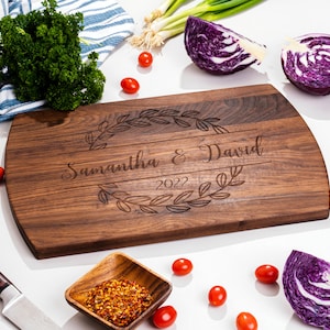 Personalized Cutting Board, Custom Cheese Board, Charcuterie Board, Housewarming, Wedding Gift, Engagement Present, Couple Cutting Board