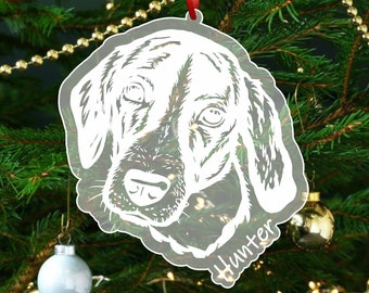 Coonhound Ornament, Coonhound Christmas Tree Ornament, Custom Pet Ornament, Dog Ornament Personalized, Dog Name Ornament, Dog Name Gift