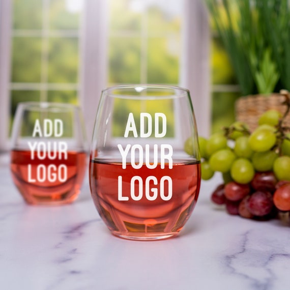 Bulk Branded Gifts, Logo Stemless Wine Glass, Promo Items, Corporate Gift,  Business Guest Favors, Custom Wine Glass 