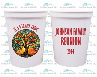 Family Reunion Cups, Family Cookout or BBQ, Reunion Bulk Favors, Family Tree Stadium Tumblers, Its a Family Thing, Reunion Party Favors