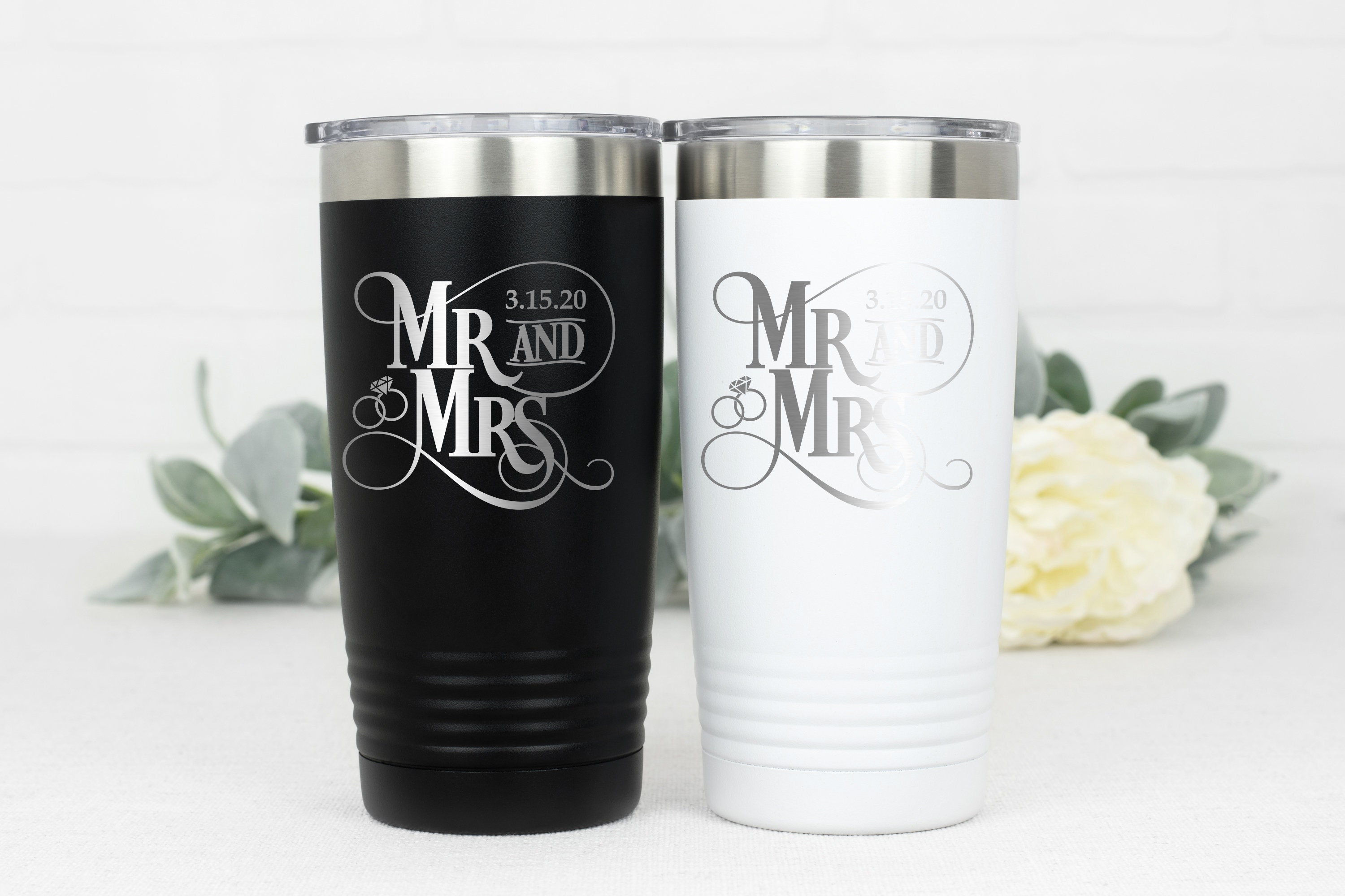 Mr and Mrs Epoxy Tumbler Set Bridal Gifts Newly Wed -   Wedding tumbler  cups, Wedding tumblers, Custom tumbler cups