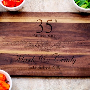 35th Anniversary Gift, Custom Cutting Board, Personalized Anniversary, Anniversary Gift for Her, Gift for Him, 35 Year Anniversary Gift