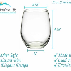 Custom Wine Glass, Custom Bridesmaid Glasses, Personalized Wine Glass, Custom Stemless Wine Glass, Stemless Wine Glass, Monogram Wine Glass bild 3