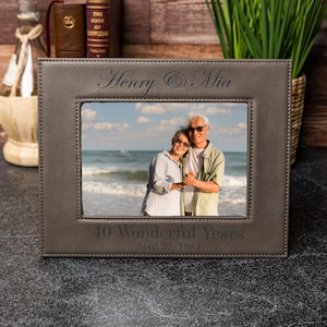 40th Anniversary Gift, 40 Year Anniversary, Personalized Photo Frame, Anniversary Gifts, Gift for Wife, Husband Gift, Wedding Anniversary