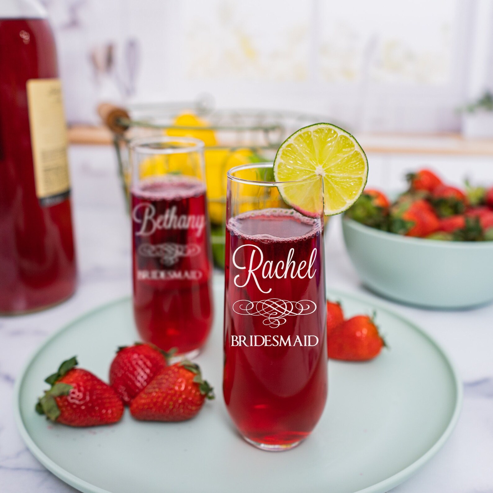 Stemless Champagne Flutes Set of 4 Personalized Stemless Etsy