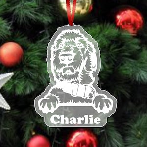 Irish Wolfhound Ornament, Irish Wolfhound Christmas Tree Ornament, Custom Pet Ornament, Dog Ornament Personalized, Dog Name Ornament