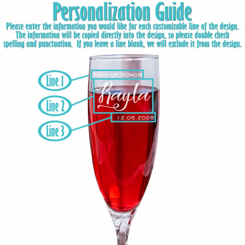 Bridesmaid Champagne Flutes – Personalized Wedding Party Glasses – Custom Bridal Party Gift for Getting Ready Design 9