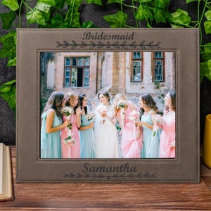 Bridal Party Picture Frame, Engraved Bridesmaid Picture Frame, Gift For Bridesmaids, 5x7 Picture Frame, 4x6 Frame, 8x10 Photo Frame, Wedding