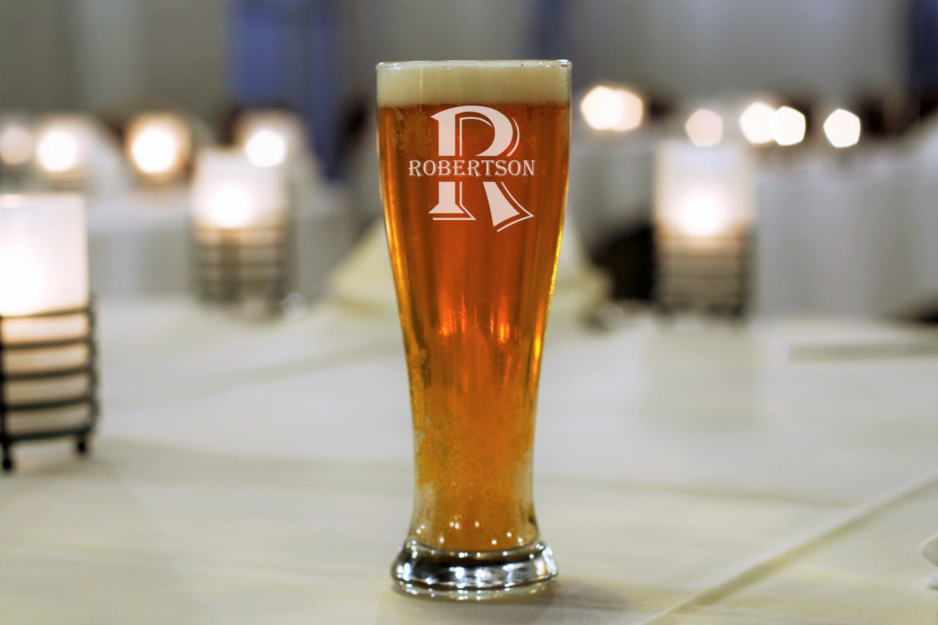 Etched Pilsner Glass Set of 2 Custom Pilsner Glasses Etsy