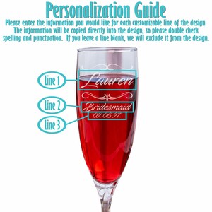 Bridesmaid Champagne Flutes – Personalized Wedding Party Glasses – Custom Bridal Party Gift for Getting Ready Design 4