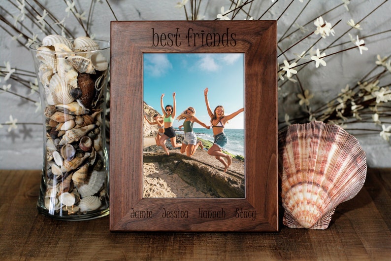 Friend Picture Frame, Custom Picture Frame, Personalized Photo Frame, 5x7 Picture Frame, 4x6 Frame, 8x10 Photo Frame, Best Friend Gift image 1