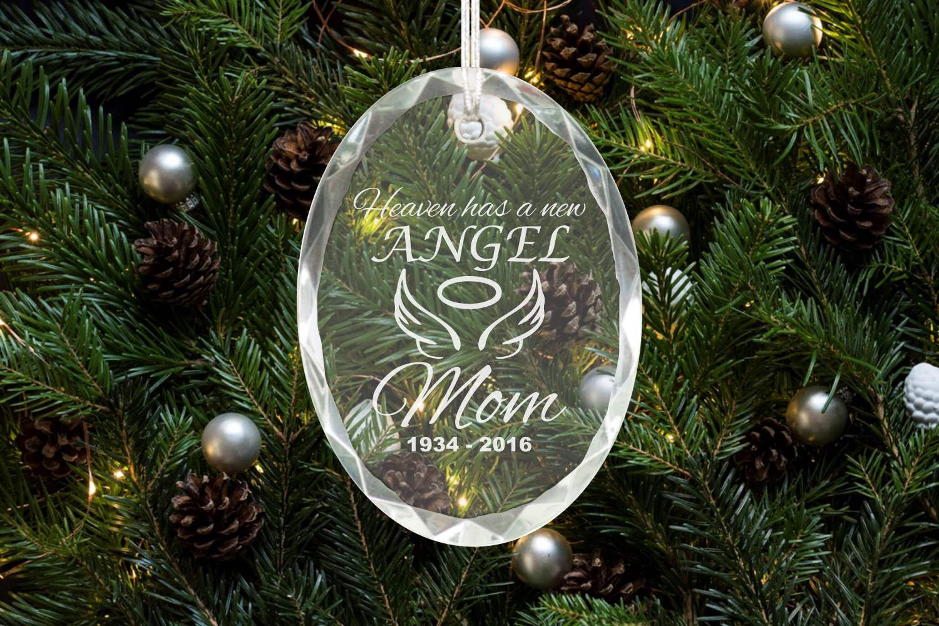 Personalized Glass Crystal Ornament In Memory of Christmas Etsy