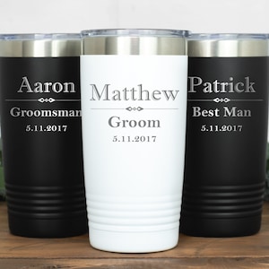 Groomsman Tumbler, Personalized Best Man Gift, Groomsman Gifts, Wedding Party Tumblers, Stainless Steel, Travel Mug, Usher Gift, Groom Gift