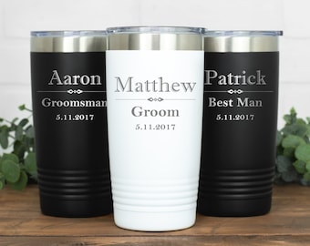 Groomsman Tumbler, Personalized Best Man Gift, Groomsman Gifts, Wedding Party Tumblers, Stainless Steel, Travel Mug, Usher Gift, Groom Gift