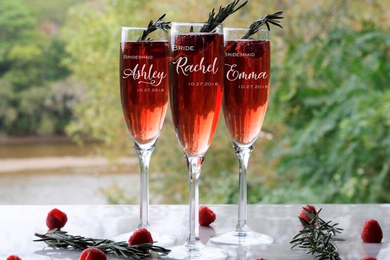 Champagne Flutes Set of 6 Champagne Flute Glass Champagne Flutes Champagne Glasses Wedding Glasses Bridesmaid Proposal Bridesmaid Gift