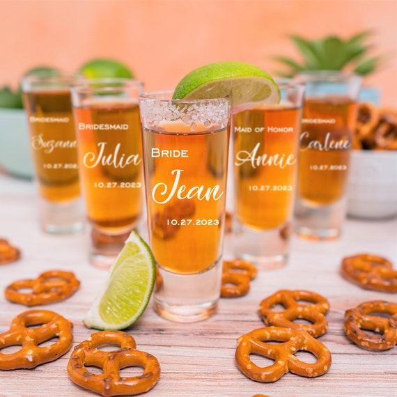 Bridesmaid shot cheap glasses set