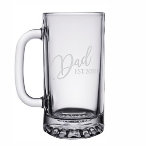 Dad Gift, New Dad Gift, Dad Announcement, New Baby Announcement, Dad To Be, Dad Beer Mug, Dad Glass, Pregnancy Announcement, Dad Est, Father image 5