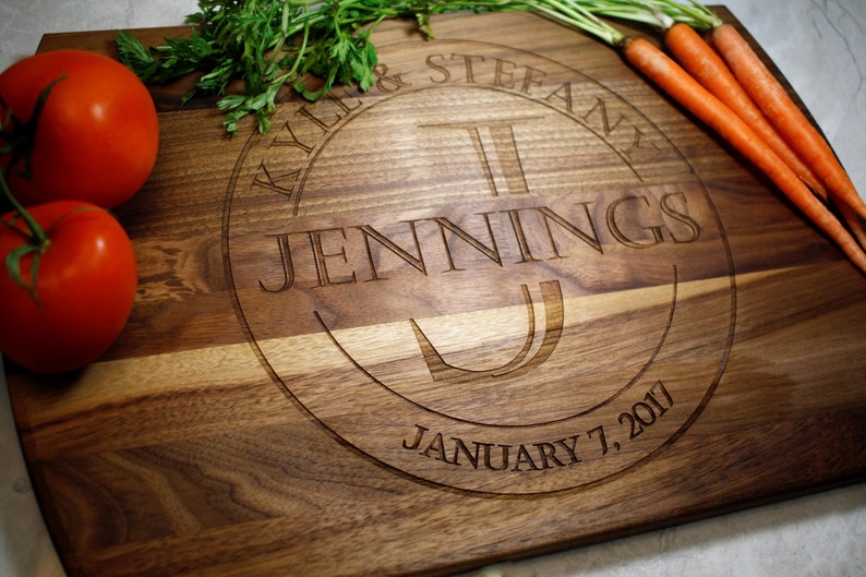 Personalized Cutting Board Wedding Gift Engagement Gifts for Mom Custom Cutting Board Personalized Kitchen Kitchen Gift Fiance image 1