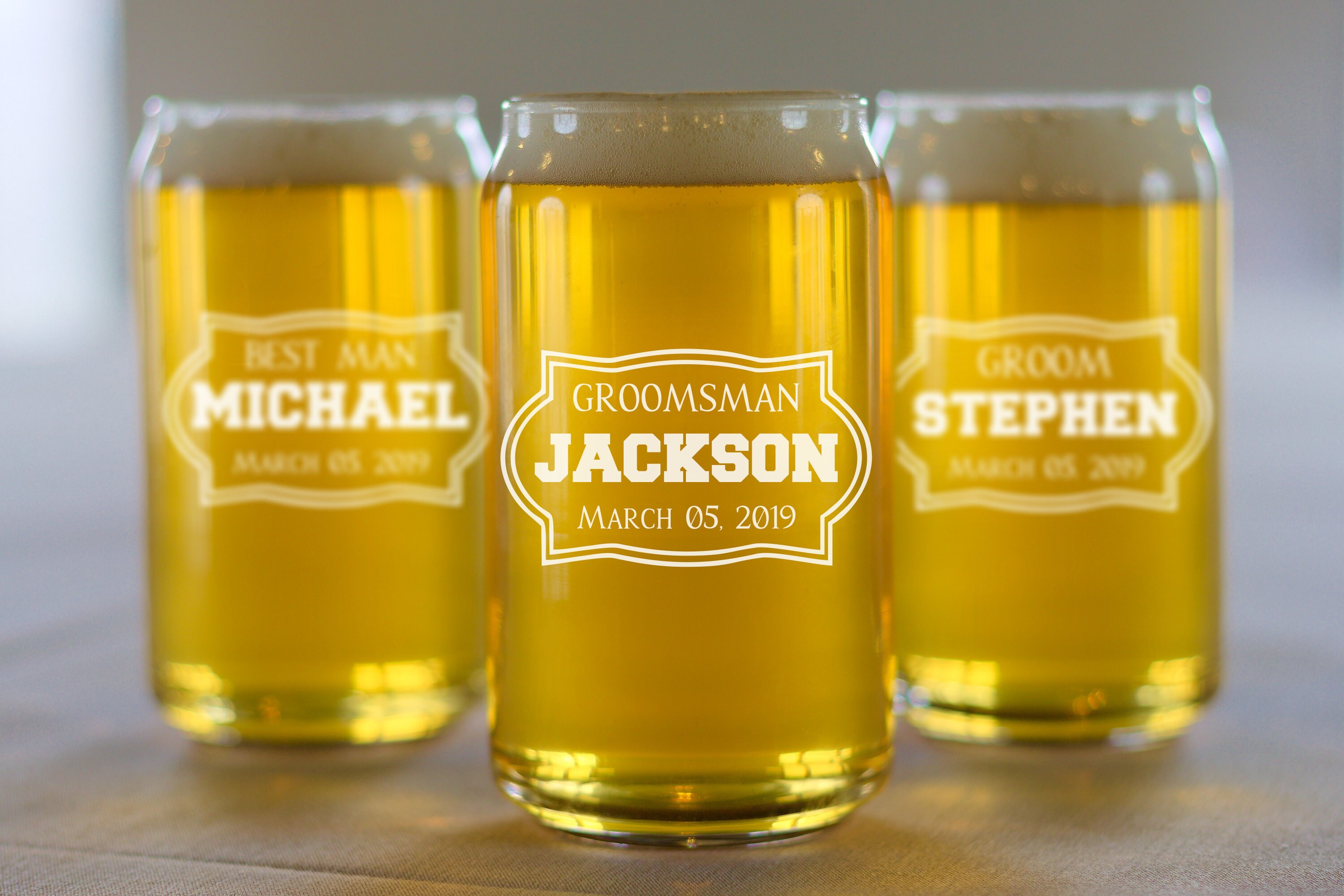 Groomsman Beer Glass Set of 8 Personalized Wedding Beer Etsy