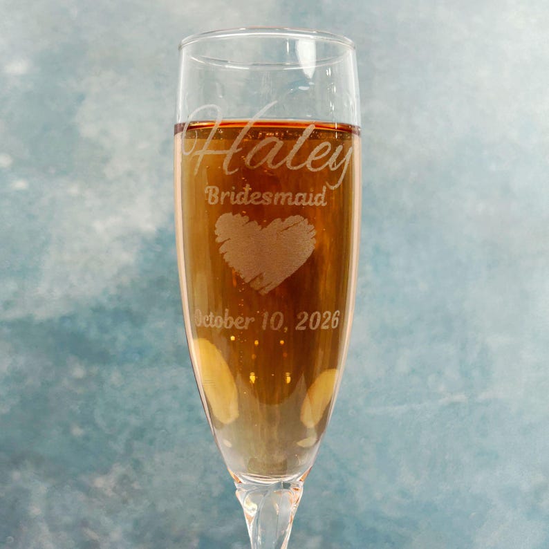 Bridesmaid Champagne Flutes – Personalized Wedding Party Glasses – Custom Bridal Party Gift for Getting Ready bild 8